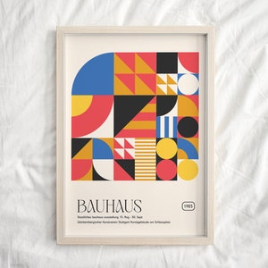 Bauhaus Print, Colorful Abstract Wall Art, Apartment Decor, Bauhaus Design, Trendy Bauhaus Wall Art, Exhibition Wall Art, Bauhaus Poster