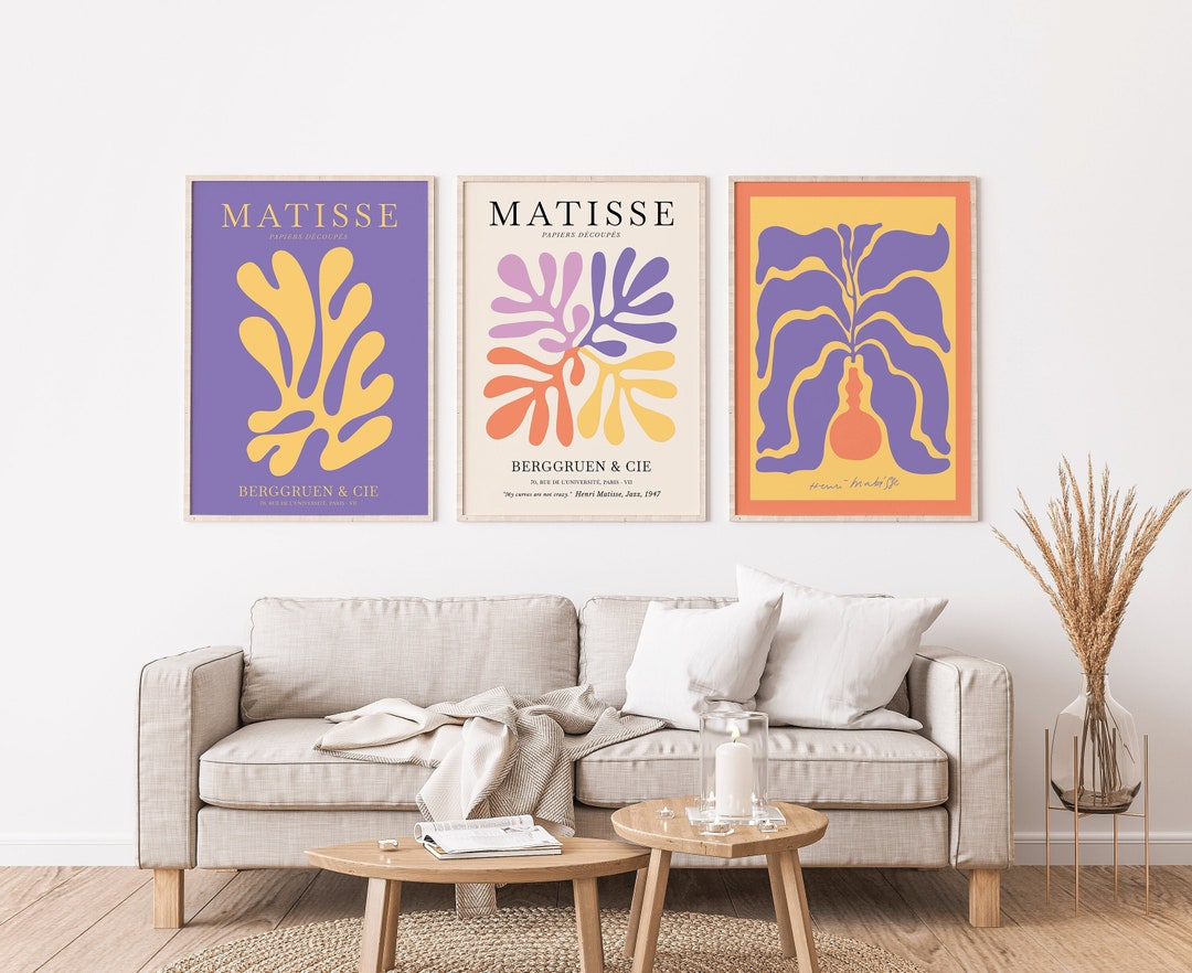 Set of 3 Henri Matisse Print, Modern Wall Art, Pink Matisse, Y2K ...
