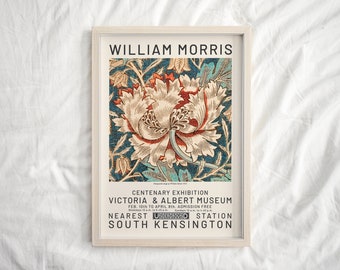 William Morris Honeysyckle Print, Kew Gardens Print, London Print, William Morris Poster, Vintage Wall Art, Floral Art, Vintage Poster