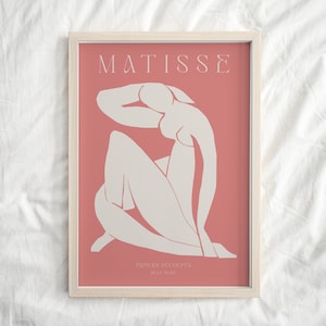 Blush Pink Matisse Print, Henri Matisse Poster, Henri Matisse Exhibition Poster, Mid Century Modern, Minimal Neutral Wall Art, Fall Decor