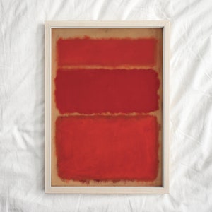 Poster di Mark Rothko, stampa artistica rossa, arte murale astratta minimalista geometrica bordeaux, arredamento moderno Bauhaus Boho di metà secolo, idea regalo