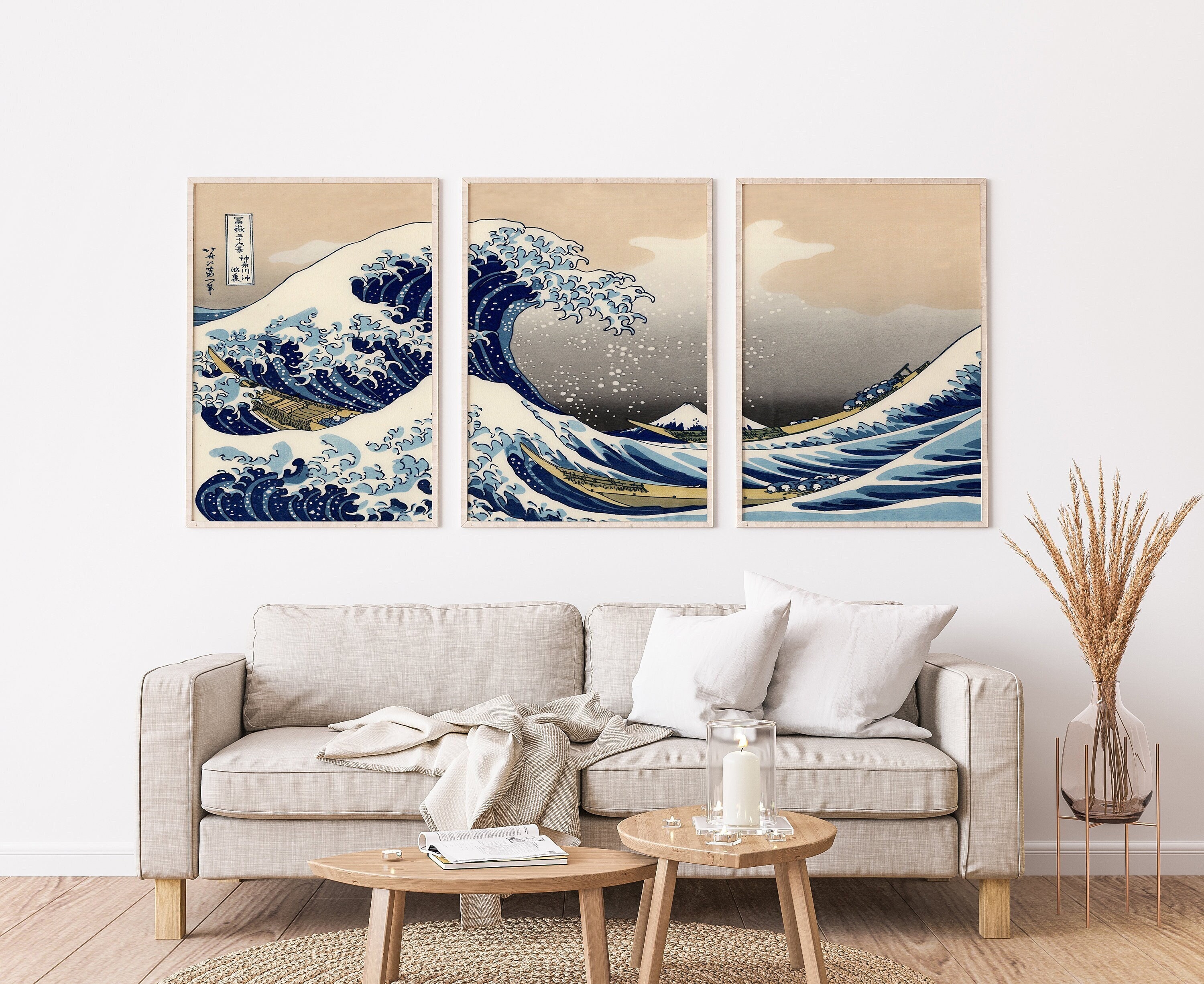 Affiche La Grande Vague de Kanagawa - Katsushika Hokusai - 80x160