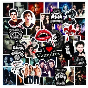 50pcs Waterproof Vinyl The Vampire Diaries Sticker Pack For Laptop,water Bottle