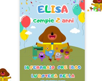 Invito Digitale hey duggee - invito whatsapp hey duggee - invito compleanno hey duggee- Invito hey duggee - compleanno cartone hey duggee