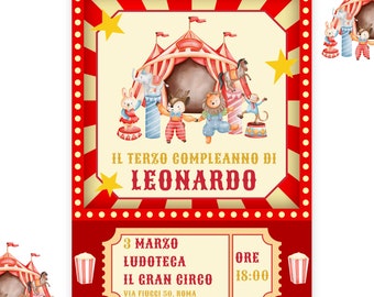 Dumbo Circus Digital Invitation - Child's birthday - Circus birthday party invitation - Personalized Circus invitation - whatsapp invitation Dumbo Circus