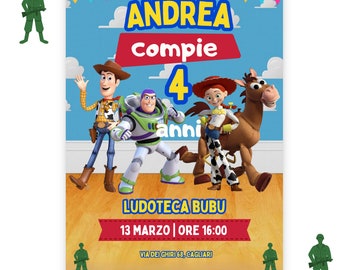 Tooiy stori Digital Invitation - Toy stori birthday invitation - Whatsapp invitation toi story - Toy story invitation - woody buzz