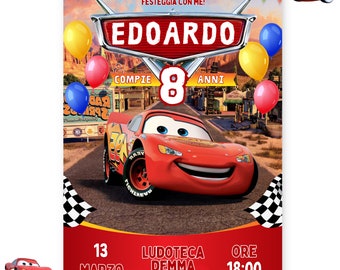 Invito Digitale Car - Compleanno bimbo - invito festa di compleanno Car - Car - invito whatsapp Car - invito Car