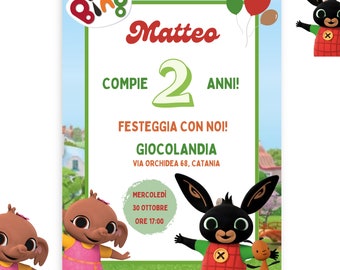 Invito Digitale Bing - Compleanno bimbo bimba - invito festa di compleanno bing -Invito personalizzato bing - invito whatsapp - invito bing