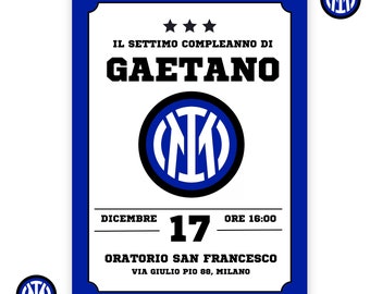 Invito Digitale Inter - Compleanno bimbo bimba - invito festa di compleanno Calcio Inter - Invito compleanno Inter - invito whatsapp Inter