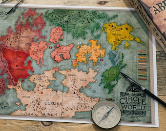 First Law Circle of the World Fantasy Map Print on Matte Art Paper