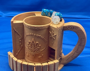 ダイスタワーマグ：コースター付き3Dプリント缶ホルダー