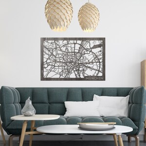 Holzkarte München - Einzigartige Stadtplan aus Echtholz!