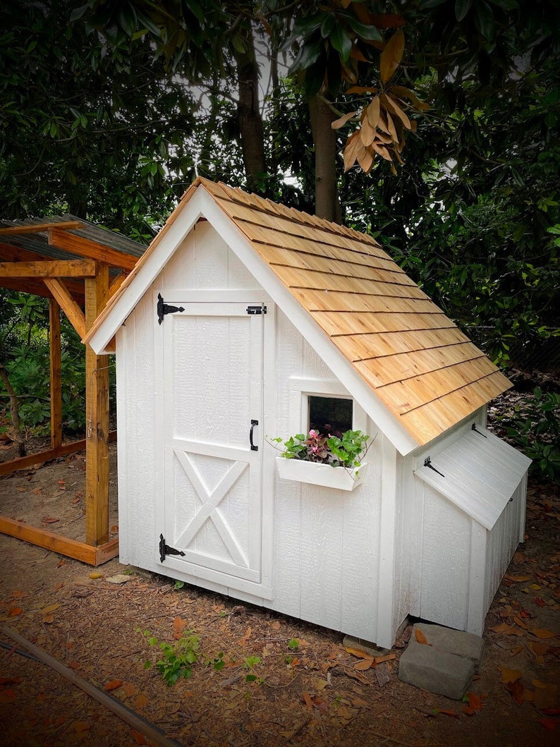 Chicken Coop Plans 5'x6' Cottage Style W Cedar Shakes Etsy