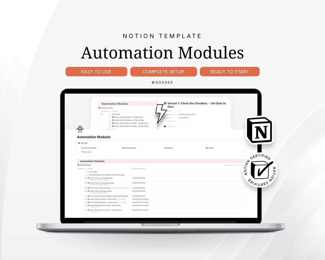 Automation Modules Notion Template - Etsy