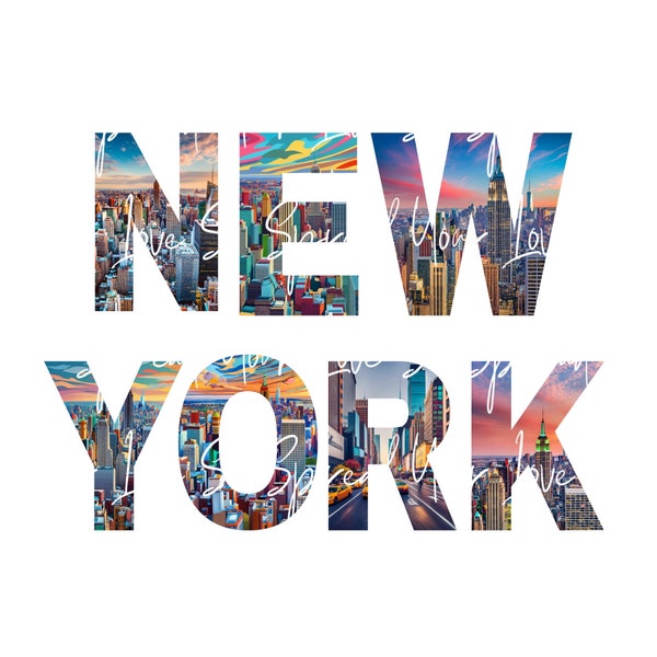 New York PNG, 3D New York PNG, New York Shirt Design, New York City, Digital Download, New York Vector, New York Print, Nyc, Printable