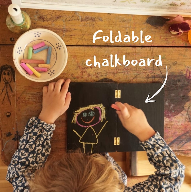 Waldorf educational toy waldorf travel toy building toy kids craft train activity airplane for kids chalkboard busy book travel image 1