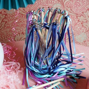 Waldorf magic wand for kids fairy wooden stick personalized with name stick for flower girl princess party favor satin ribbons whimsical