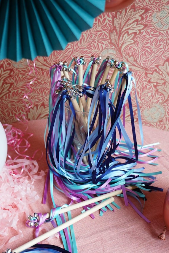 Waldorf magic wand for kids fairy wooden stick personalized with name stick for flower girl princess party favor satin ribbons whimsical