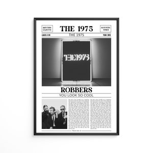 The 1975 Retro Newspaper Print / Robbers Poster / Lyrics Print / The 1975 Poster / Music Gift