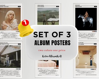 Custom Album Cover Set of 3 Poster / 3 Set Album Poster / Custom Music Poster / Choose Your Own Poster / Personalized Album Art Print