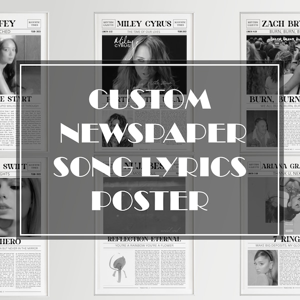 Custom Retro Newspaper Album Cover Print / Custom Music Poster / Choose Your Own Album Poster / Personalized Album Print / Music Gift Decor