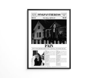 Pinkpantheress Retro Newspaper Print / Pain Poster / Lyrics Print / To Hell With It Poster / Music Gift