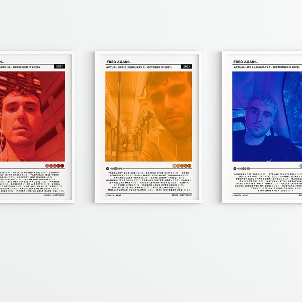 Fred nochmal - Aktuelles Leben 1,2,3 Album Set Poster / Album Cover Poster / Musik Geschenk / Musik Wand Dekor / Album Art