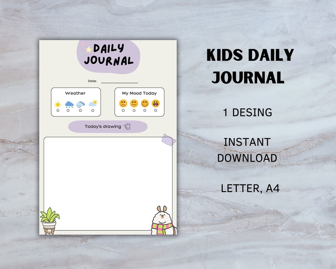 Kids Printable Journey Pupils Daily Journal Activity Page - Etsy