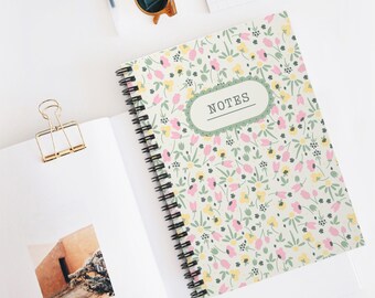 Floral Spiral Notebook, Journal, Gifts for Her