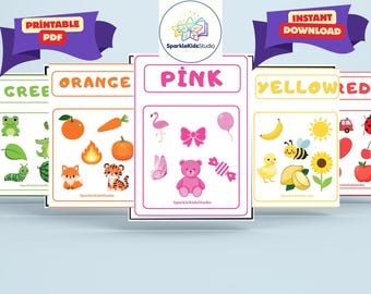 Color Flashcards for Toddlers | Preschool Printable PDF | 10 Color ...