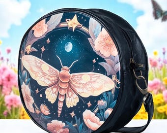 Luna Moth Crossbody Bag, Celestial Gothic Schulter Geldbörse