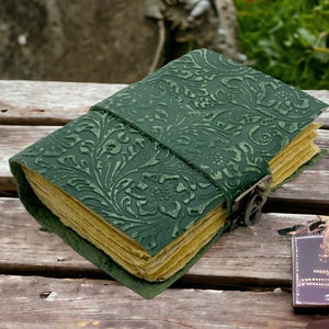 handmade Leather Journal  Notebook Four colour variations  200 Deckle Edge Paper Bound Journal Book of Shadows Journal gifts for Women