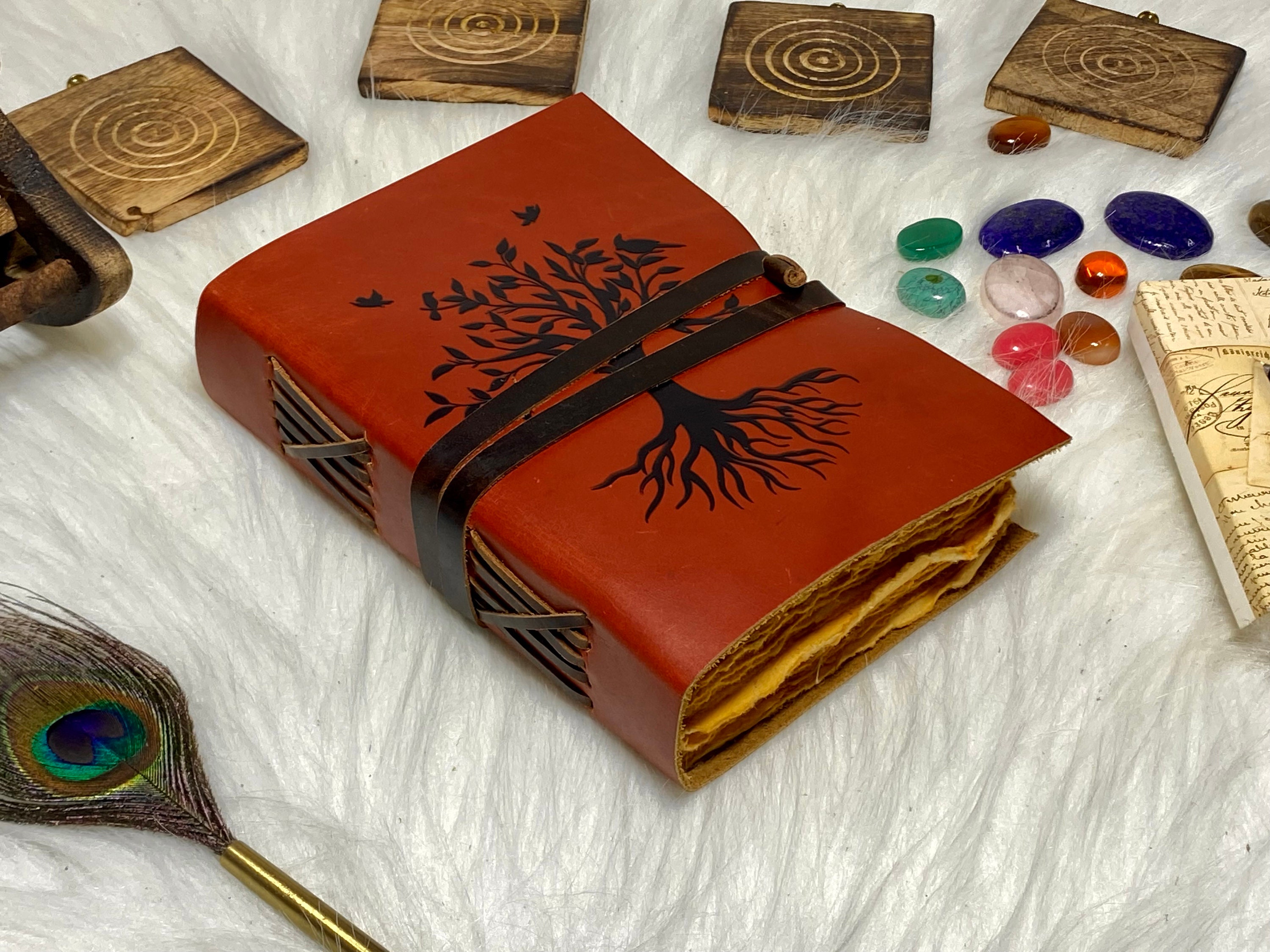 Tree of Life Leather Journal: Handmade Sketchbook, Spell Book - Etsy