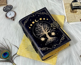 Diário de couro da Árvore da Vida: caderno de esboços, livro de feitiços, caderno de viagem