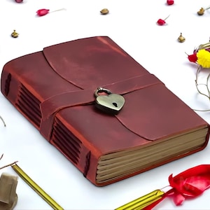 Diary with Lock - Personalized Gifts for Women -Leather Journal Notebook With Lock - Lined Pages - Notepad With Lock -Gifts for him and her