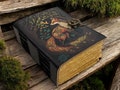 400 Page Large Fox Vintage Handmade leather Journal, Grimoire Fat journal Blank spell book of shadows Christmas Celestial Gifts For Him Her product logo