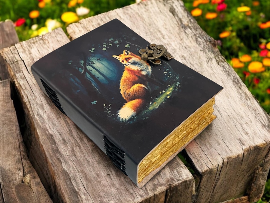 400 Pages - Large Grimoire Fox Leather Journal for Women Notebook Blank ...