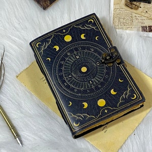 diario in pelle quaderno diario stampato libro degli incantesimi grimorio diario spazzatura strega e wiccan fatto a mano carta rustica 7x5 regalo per lui e lei