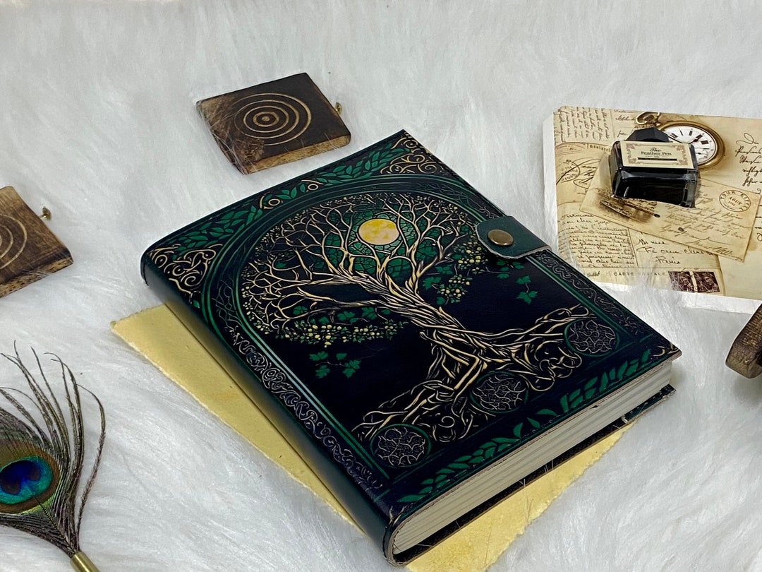 Tree of Life Leather Journal: Refillable Grimoire Notebook - Etsy