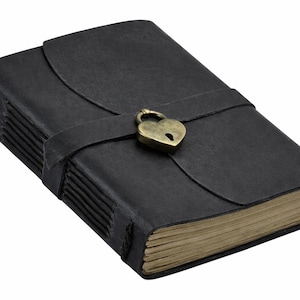 Personalized Heart Lock | Handmade Leather Notebook | Custom Engraved Journal, Cute Women Diary, Lined Journal Gift for Her image 10