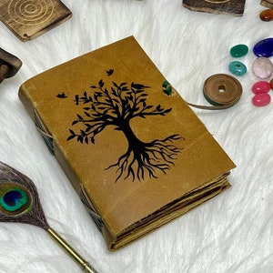 Vintage Leather Journal Tree of Life Handmade Journal With Deckle Edge Paper Great Gifts for Men and Women