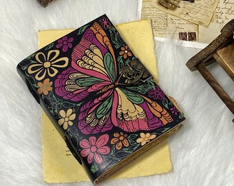 Schmetterling Lederbuch: Vintage handgemachtes Zauberbuch von Fairy Journal