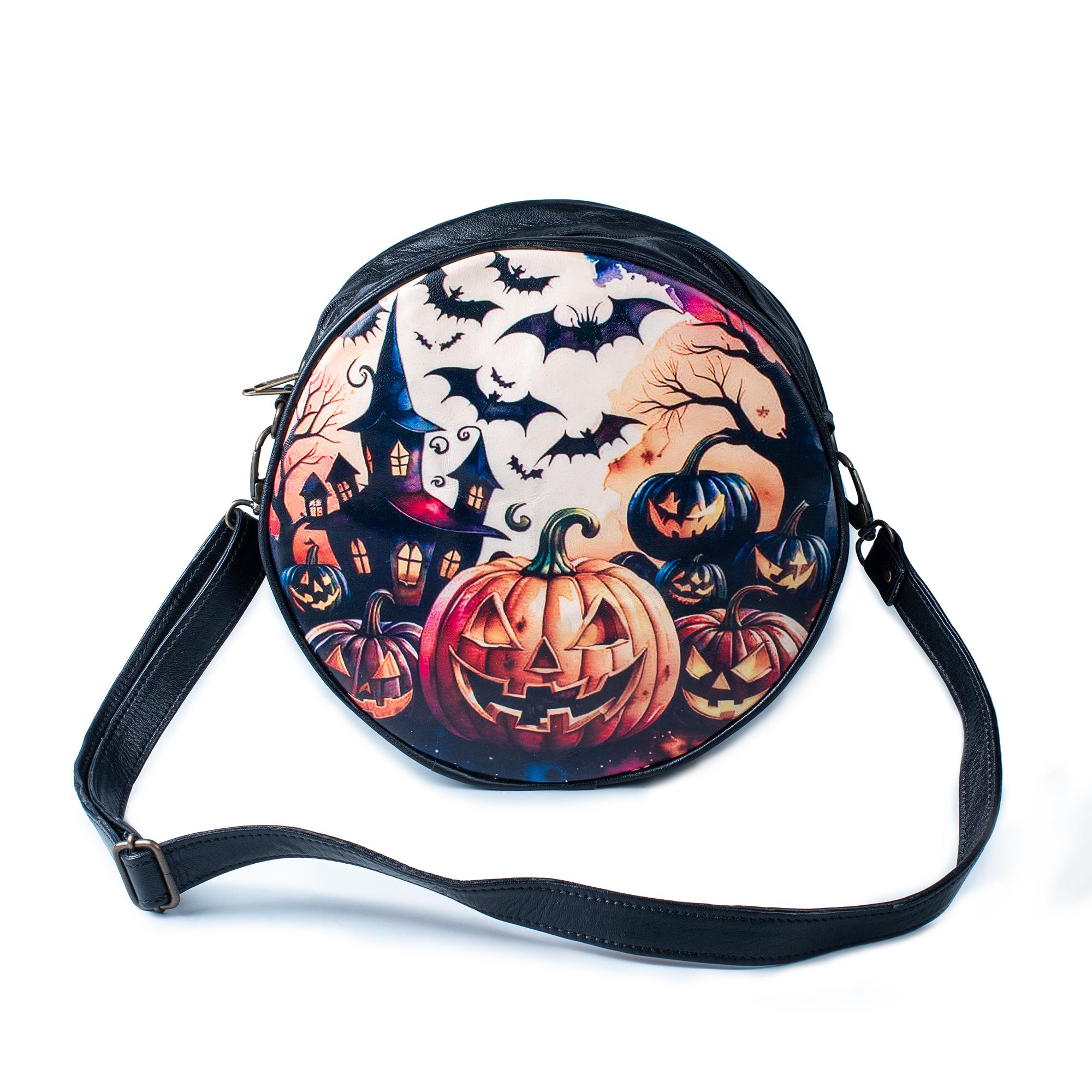 Pumpkin Halloween Round Bags, Halloween, Pumpkin,witchy Bag 