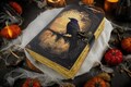 Leather Journal Gothic Notebook The Raven Grimoire Print - Vintage Handamde Journal Book of Shadows Witchcrafts Journal  Gifts for Men, product logo