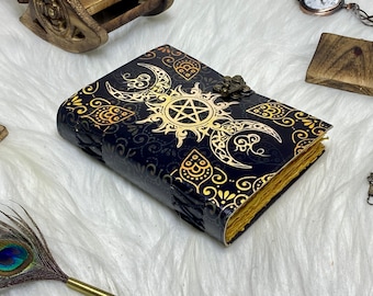 Pentagram Leather Journal: Handmade Antique Book of Shadows