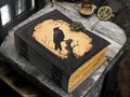 400 Page Large Grimoire Vintage leather journal, Raven Leather Journal, Blank spell book of shadows Celestial Gifts For Him Her product logo