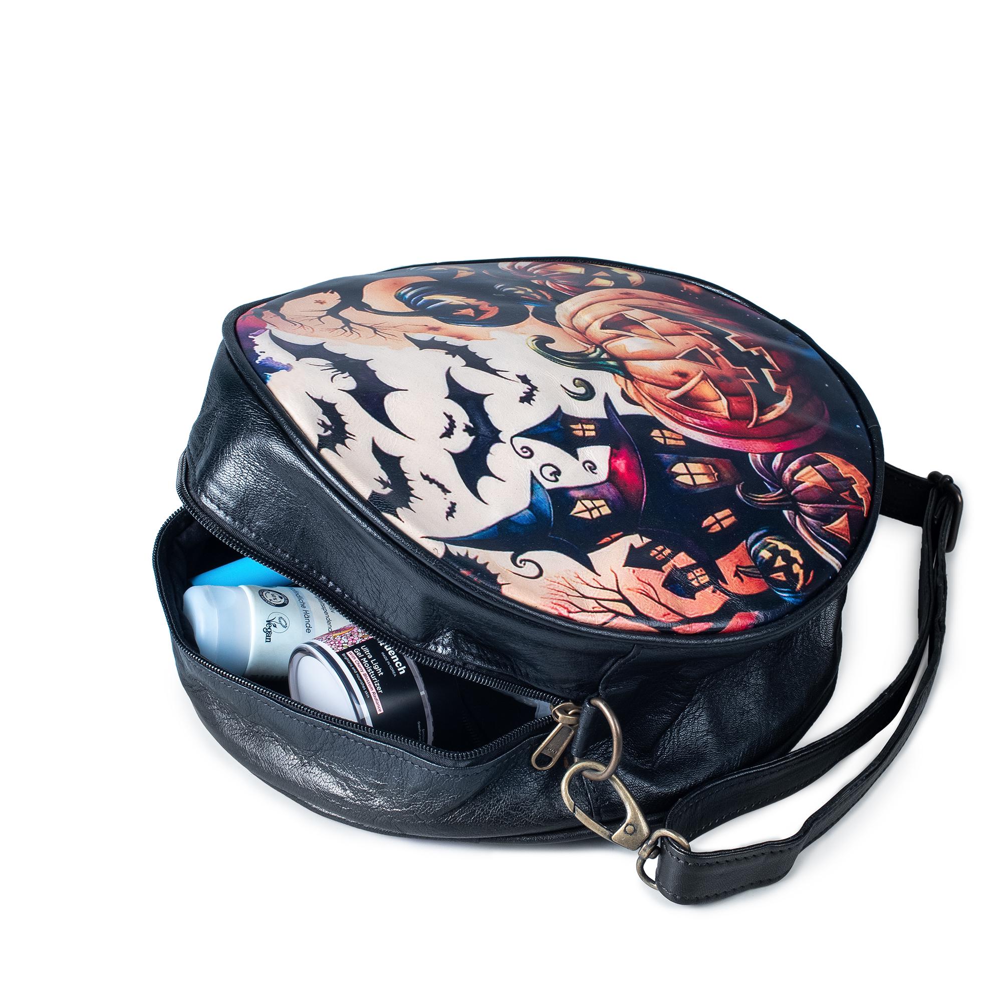 Halloween Themed Round Crossbody Bag Pumpkin Halloween Round Bags, Halloween, Pumpkin,witchy Bag  main image 4
