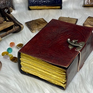 leather journal 400 pages Tree of life vintage grimoire journal handmade journal blank spell book of shadows gifts for men and women