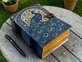 Handmade Peacock Leather Journal Vintage Floral Notebook Deckle Edge Paper Celestial Diary Writing Book Personalized Gift Idea product logo