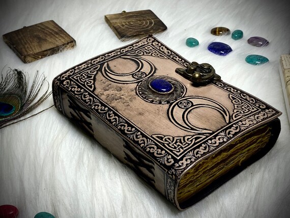 Triple Moon Vintage Leather Journal for Men & Women 200